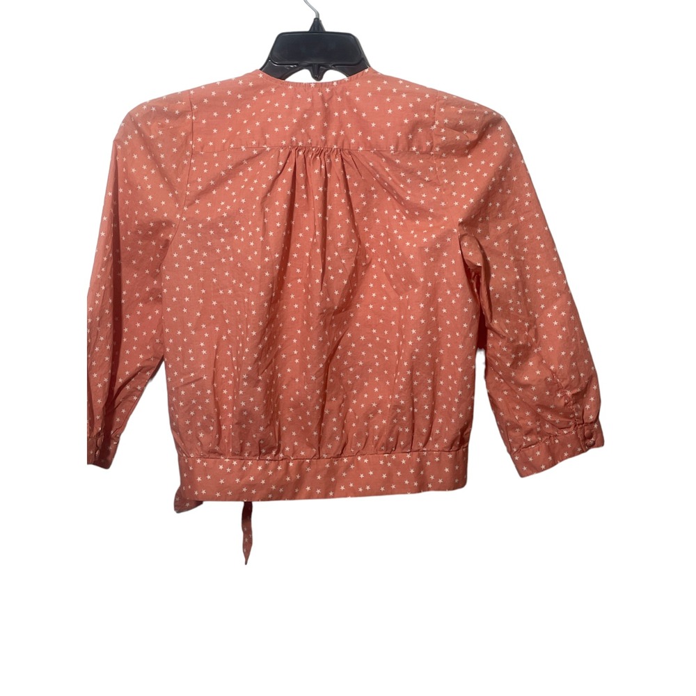 Madewell Small Orange White 100% Cotton Ladies Cute Top - Picture 7 of 7